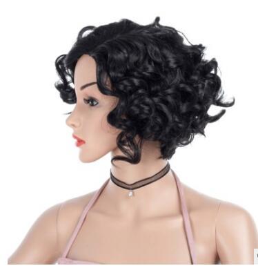 Xiu Zhi Mei Beauty New Fashion Style Hair Synthetic Black Short Curly Wigs For Black Women Heat Resistant Fiber Wig