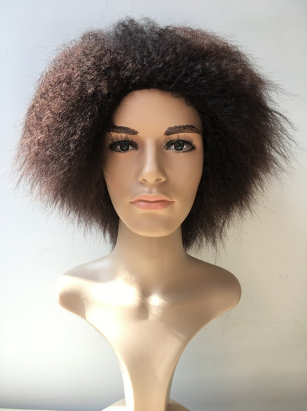 Xiu Zhi Mei 6 Inch 100g/pcs Hair Synthetic Short Kanekalon Curly Afro Wig Fluffy Wigs for Black Women Or Men