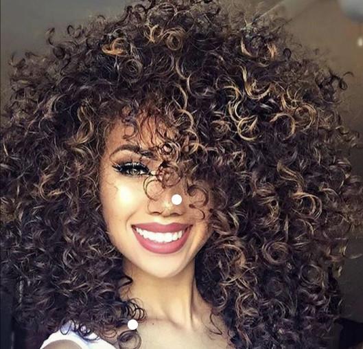 Xiu Zhi Mei Hot Sale Mixed Wig Kinky Curly Synthetic Wigs for Black Women Short Brown Fluffy Wig with bang Heat Resisitant Hair