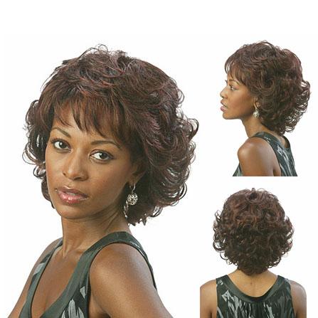 Xiu Zhi Mei Hot sell Cheap New Fashion Women Brown Color Chic Short Wavy Hairstyle Synthetic Hair Wigs For Black Women