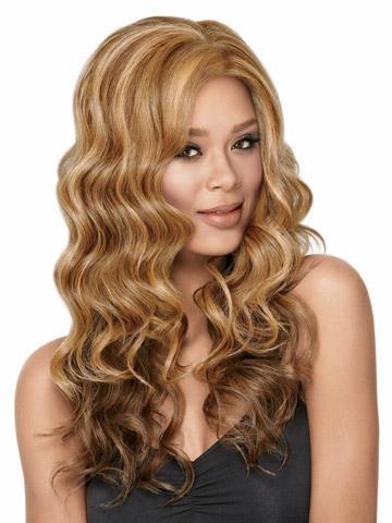 Xiu Zhi Mei 40cm fashion synthetic fiber sexy long blonde wig curly, middle part wigs for black women free ship