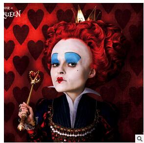 Xiu Zhi Mei Hot Sale Free shipping Short Curly Red Cosplay Full Wig Ladies Cosplay wig Alice in Wonderland Queen of Hearts/The Red Queen