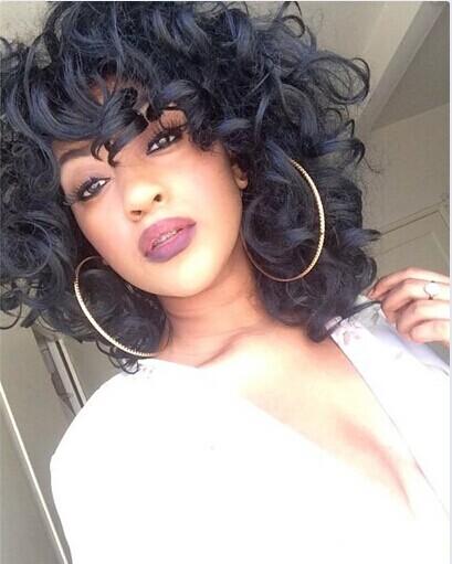 Xiu Zhi Mei Cheap Synthetic short kinky curly wig African American Wigs Fiber Short Afro Kinky Curly Hair Wigs for Black Women 