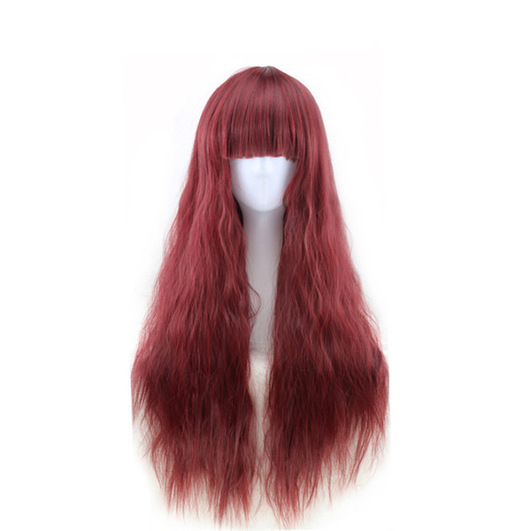 WoodFestival women natural hair wigs corn perm fluffy fiber wig kinky curly hair wigs heat resistant long wig cosplay black burgundy brown