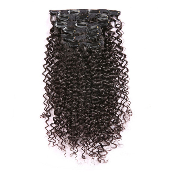 ELIBESS HAIR- Kinky Curly Clip In Huma Hair Extensions 100G Natural Color 7Pcs/set Remy Hair 14-22 Inch