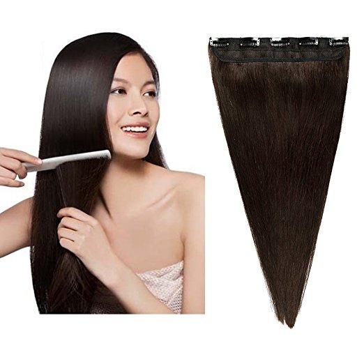 ELIBESS HAIR- One Piece Remy Clip in Hair Extensions Dark Color Human Hair Clip In 16-26 inch 100g/pcs Hot Selling