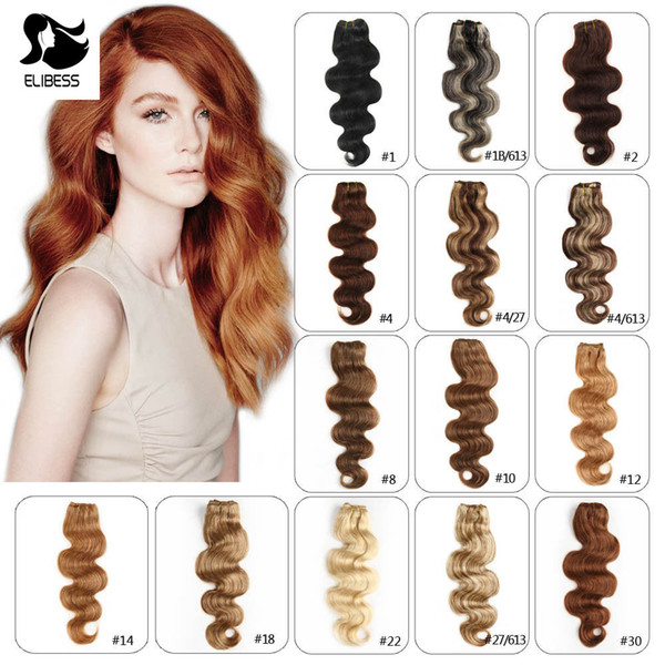 ELIBESS Hair -Clip In Human Hair 100g 7pcs/lot All Colors Available Body Wave Clip In Hair Extensions