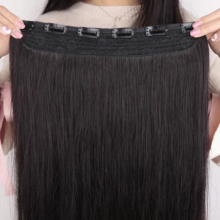 ELIBESS Hair One Piece Natural Black 100g/set 14''-24'' Clip In Hair Extension