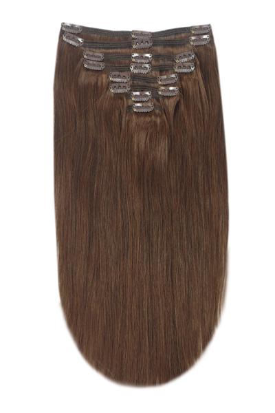 ELIBESS HAIR-Full Head Remy Clip in Human Hair Extensions 100g/set 8pcs - Medium Brown (#4)