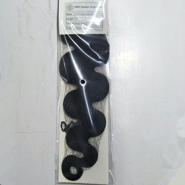 Elibess Brand--Body wave Clip In Human Hair Extensions Indian 100% Remy Hair 120g/Set, Natural Color & Brown Color Options