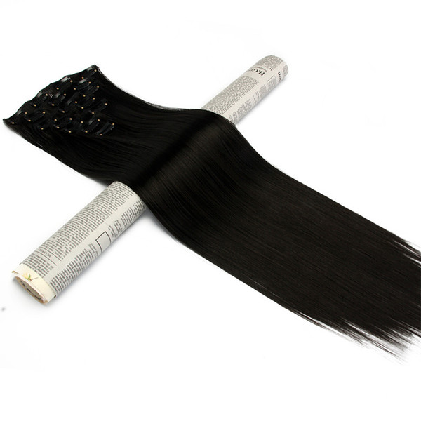 Peruvian clip on hair extensions 100g 100g 8pcs straight wave african american clip in human hair extensions