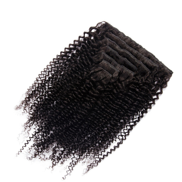 Clip in human hair extensions Natural Hair 100g 7pcs/Lot afro kinky curly clip