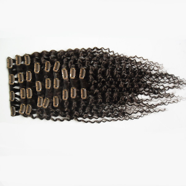 Kinky Curly Clip In Human Hair Extensions 9 Pieces/Set Peruvian Virgin Hair Weave Clip In Human Hair Extensions 100G