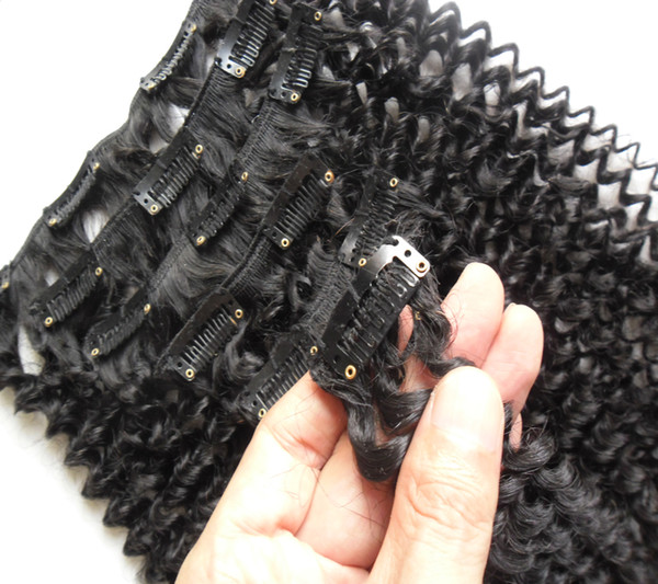 afro kinky clip in extensions Natural Hair 100g 7pcs/Lot clip in human hair extensions