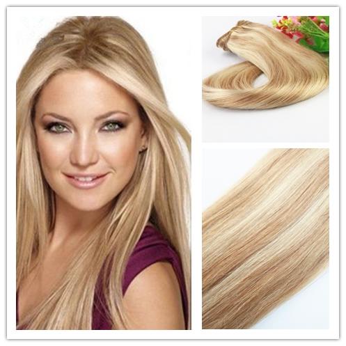 Hot Selling Double Drawn Ombre Remy Brazilian hair 8A Clip In Hair Extension With Piano Color P16/22