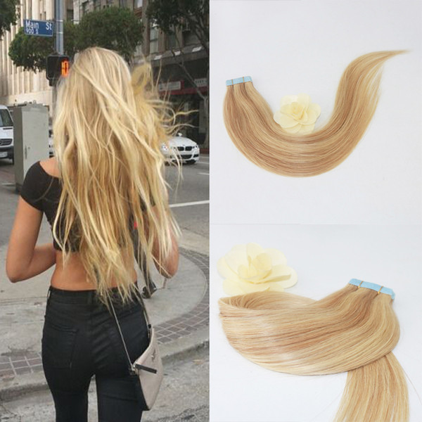 Wholesale Price Brazilian Remy Hair Piano Color #16 with #22 PU Tape in Hair Extensions 2.5g Per Pack