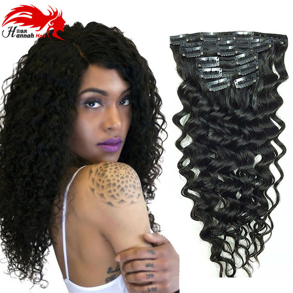 Clip in Human Hair Extensions Brazilian Deep Curly Clip in Hair Extensions African American Clip in Human Hair Extensions