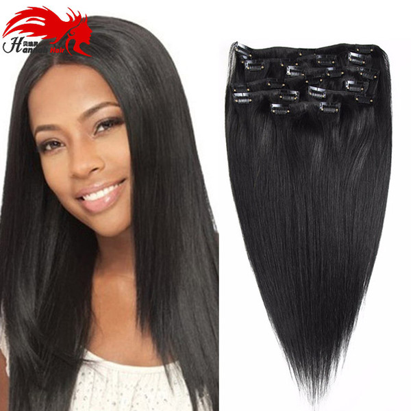 Hannah Remy Brazilian Straight Clip In Human Hair Extensions 70g 100g 120g 200g Human Hair clip in human hair extensions