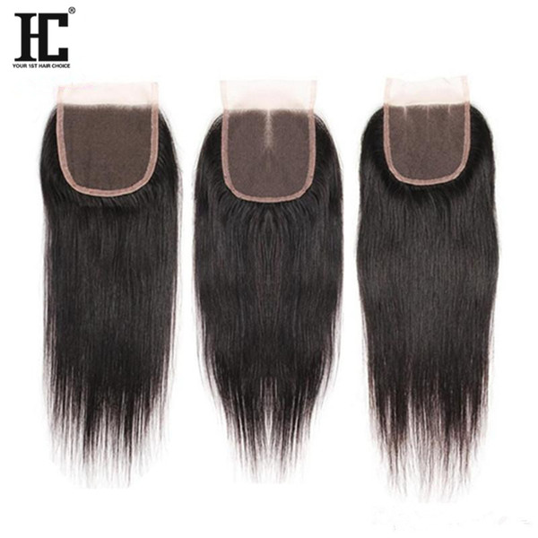 Unprocessed Brazilians Straight Hair Top Lace Closure 4X4 Virgin Lace Closures Hair Pieces Soft Cheap Remy Human Hair