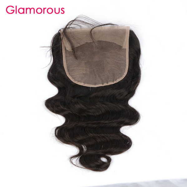 Glamorous Human Hair Closure 6x6 Lace Closure 1 Piece natural color body wave straight deep wave curly