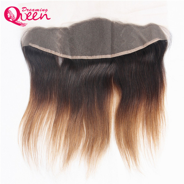 T1B 30 Color Straight Lace Frontal Closure Brazilian Virgin Human Hair 13X4 Ear to Ear Closure With Baby Hair Pre-plucked Ombre Closure