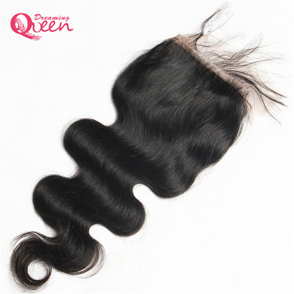 Brazilian Body Wave Silk Base Lace Closure Brazilian Virgin Human Hair With Baby Hair 4x4 Silk Closure Middle Free Three Part Top Lace