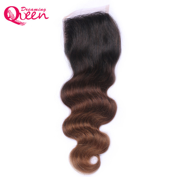 T1B 4 30 Color Body Wave Lace Closure Brazilian Virgin Human Hair 4X4 Lace Closure Natural Hairline Ombre Lace Closure