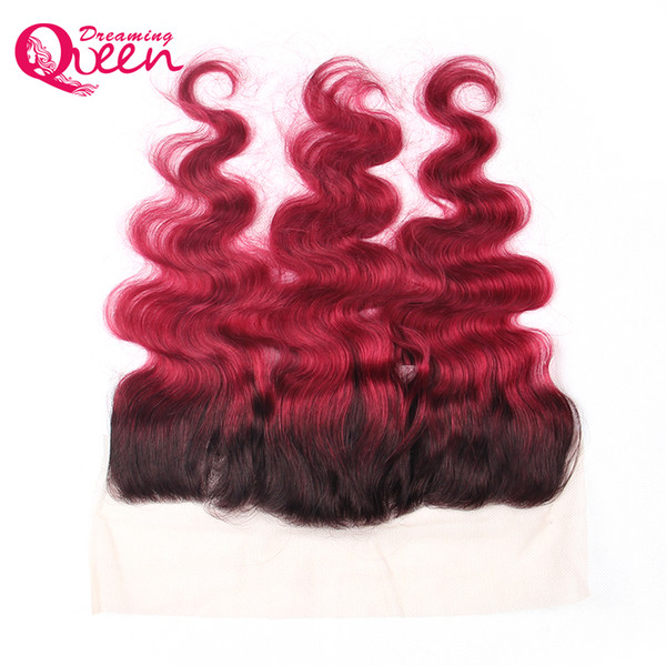 T1B Burg Color Body Wave Lace Frontal Closure Ombre Brazilian Virgin Human Hair 13X4 Ear to Ear Lace Closure Frontal 