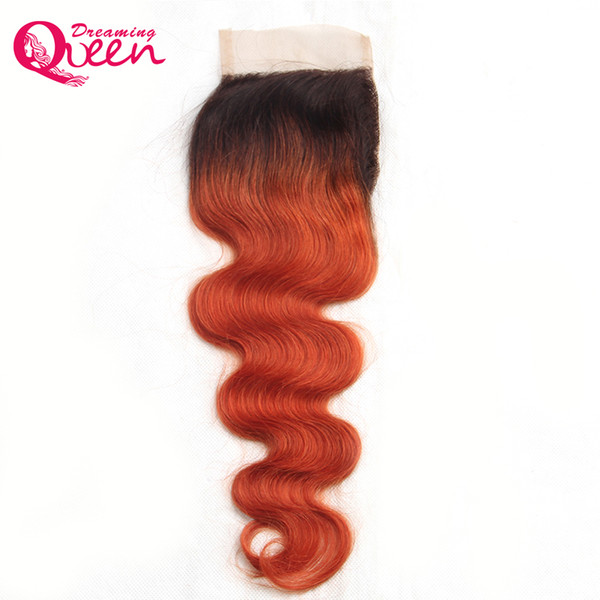 T1B 350 Color Body Wave Lace Closure 100% Brazilian Virgin Human Hair 4X4 Lace Closure With Baby Hair Ombre Closure 