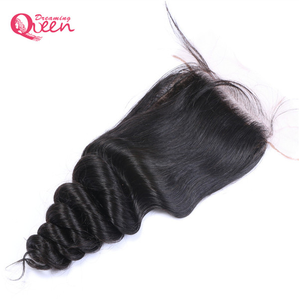 Peruvian Loose Wave Silk Base Lace Closure Virgin Human Hair With Baby Hair Hidden Knot 4x4 Silk Closure Middle Free Three Part Top Lace