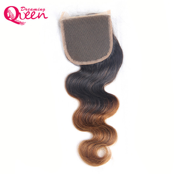 T1B 30 Color Body Wave Ombre Lace Closure Brazilian Vigrin Human Hair 4X4 Closure With Baby Hair Natural Hairline Ombre Lace Closure