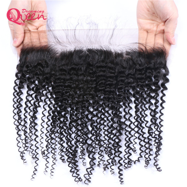 Mongolian Kinky Curly Hair Closure Mongolian Virgin Human Hair Lace Frontal Closure With Baby Hair Bleached Knots Closure Can be dyed