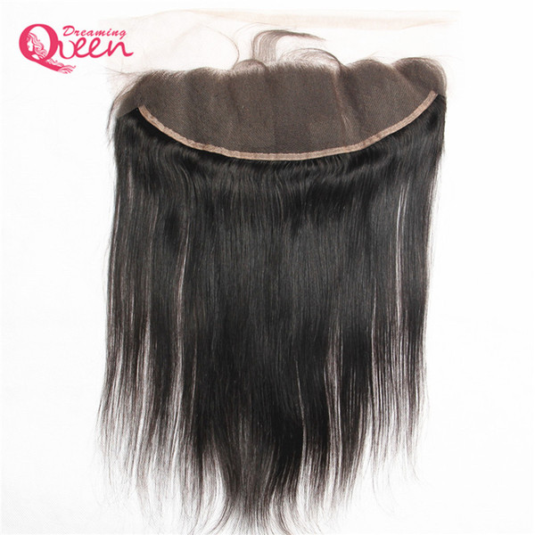 Brazilian Straight Human Hair Closure Brazilian Virgin Hair Lace Frontal Closure Pre-plucked 13x4 Ear to Ear Bleached Knots Closure