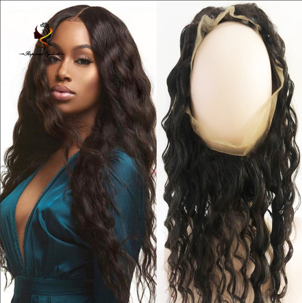 360 Lace Frontal Closure Deep Wave Virgin Human Hair Pre Plucked 360 Lace Band Frontal Closure with Bady Hair