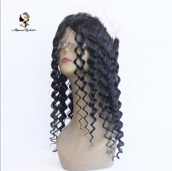 Pre Plucked 360 Lace Frontal Closure Brazilian Virgin Hair Deep Wave Human Hair Lace Band Frontal Closure With Baby Hair