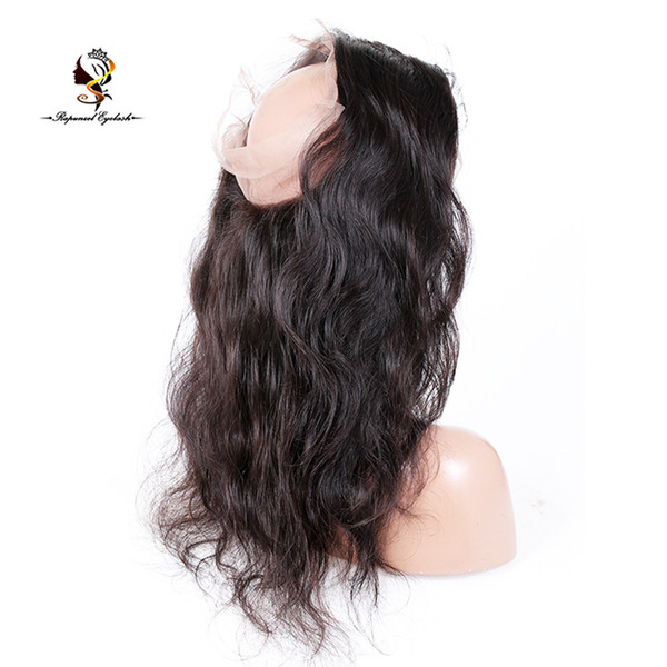 360 Lace Frontal Closure Virgin Human Hair Pre Plucked 360 Lace Band Frontal Closure with Bady Hair Natural Hairline Free Part Bleached Knot