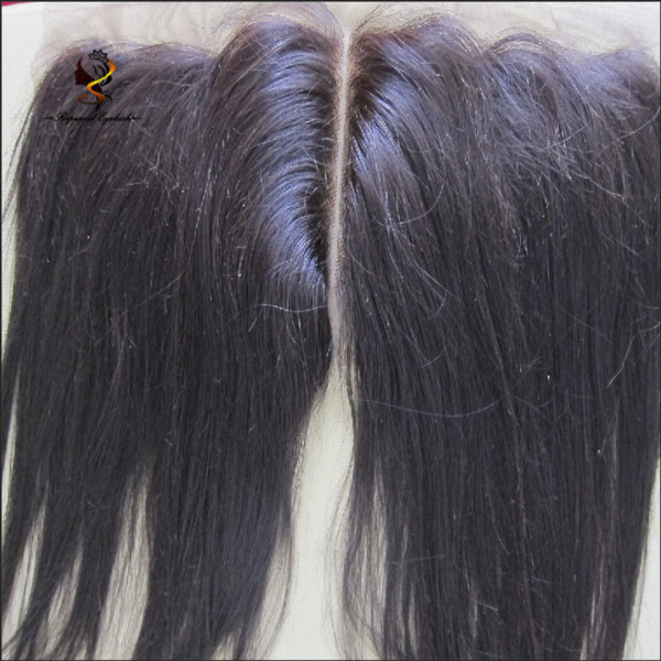 13X4 lace frontal with center parting QDRapunzelHair Straight human hair lace frontal closure piece for sale