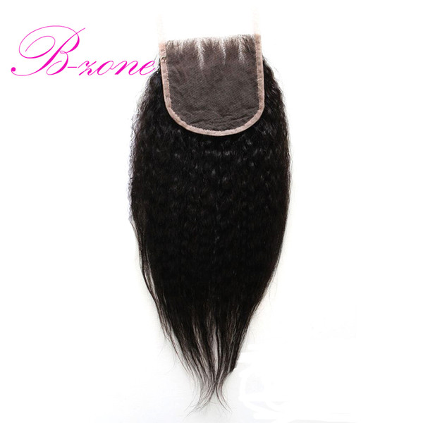 2017 hot sale 5x5 lace closure Peruvian virgin hair kinky straight lace closureFree Middle 3 Part Lace Closure Bleached Knots With Baby Hair