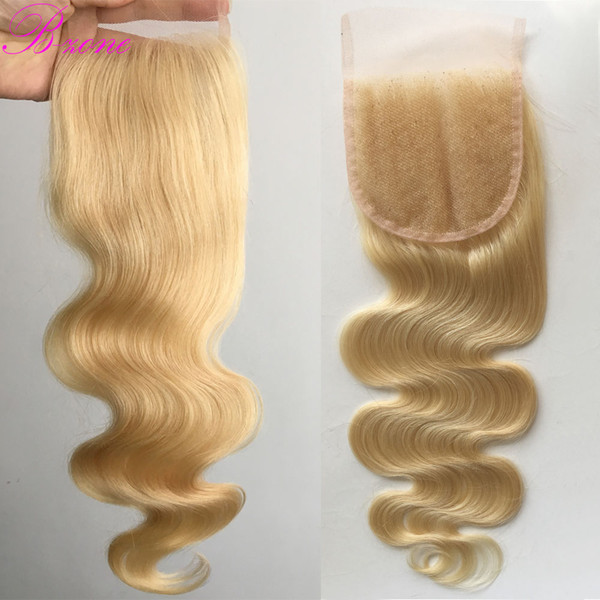 Brazilian Body Wave Lace Closure Middle Free Three 3 part 4x4 Virgin Human Hair Lace top Closure Bleached Knots with baby hair