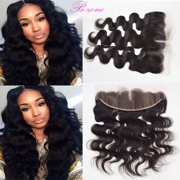 Brazilian Body Wave Lace Frontal Closure Middle Free Three part 13*4 Virgin Human Hair Ear to Ear Lace Frontal Pre Plucked