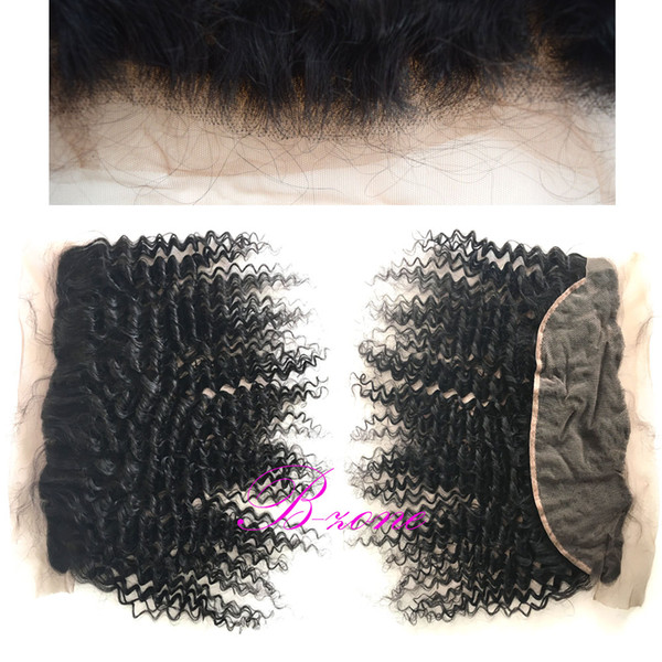 Deep Wave Lace Frontal Closure Bleached Knots Swiss Lace From Ear To Ear Malaysian Deep Curly Human Hair