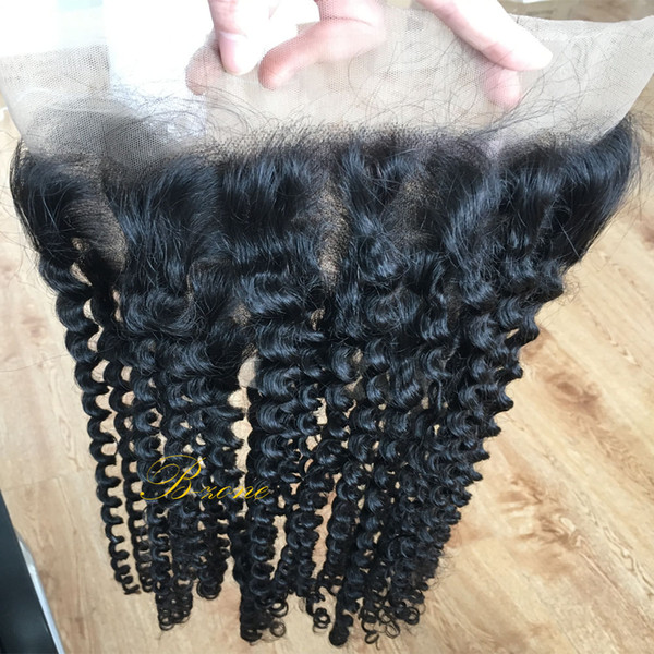 PrePlucked 360 Kinky curly Full Lace Band Frontal Closure Brazilian Malaysian Peruvian Wig With Baby Hair Bleached knots