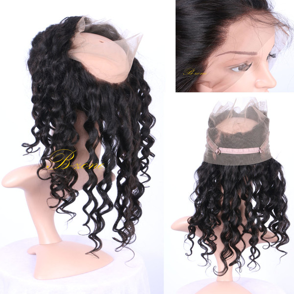 PrePlucked 360 Loose Wave Full Lace Band Frontal Closure Brazilian Malaysian Peruvian Wig With Baby Hair Bleached knots