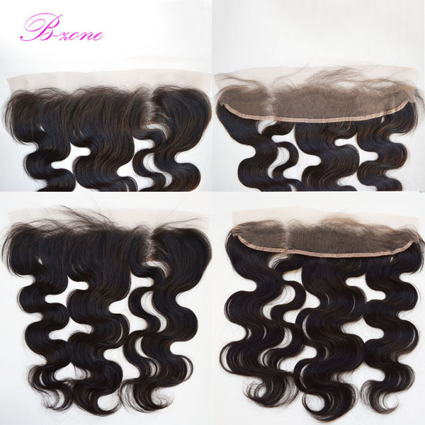 Cheap 8A Full Lace Frontal Closures Free Middle Three Part 13x2 Lace Frontal Unprocessed Malaysian Body Wave Human Hair Bleached Knots