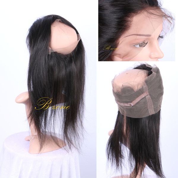 360 Lace Frontal Closure Straight Lace Frontals With Baby Hair Piece Brazilian Virgin Hair Silky Straight