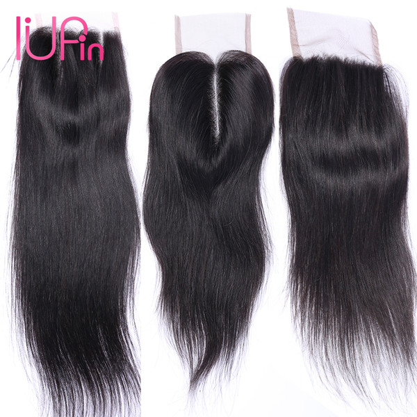 IUPin Brazilian Hair 100 Natural Human Hair Lace Closure Free Middle Three Part Malaysian Indian Peruvian Deep Curly Body Wave Straight Hair