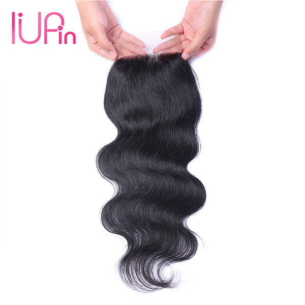 IUPin Hair Products Peruvian Virgin Hair Body Wave 4x4 Lace Closure 1 Piece Wet and Wavy Body Wave Human hair weaves closure