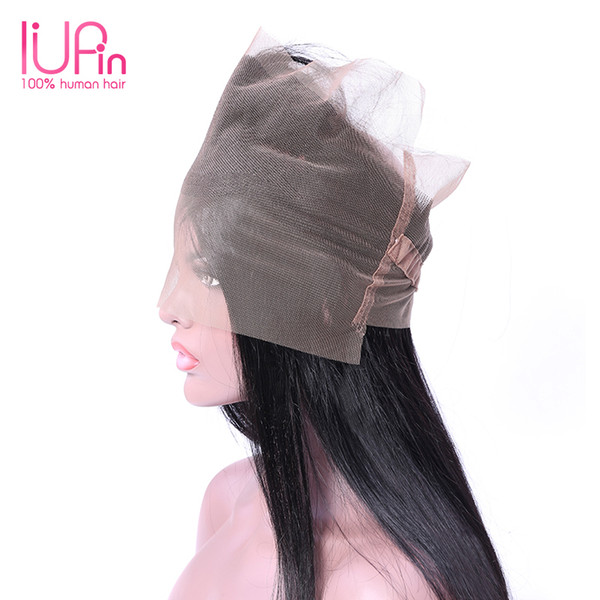 IUPin Hair Pre Plucked 360 Lace Frontal Closure With Baby Hair Straight 10-20 Free Part Indian Non Remy Human Hair Density Hot Selling