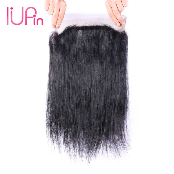 IUPin Hair Products Preplucked 360 Lace Closure Peruvian Virgin Human Hair Straight 22x4x2