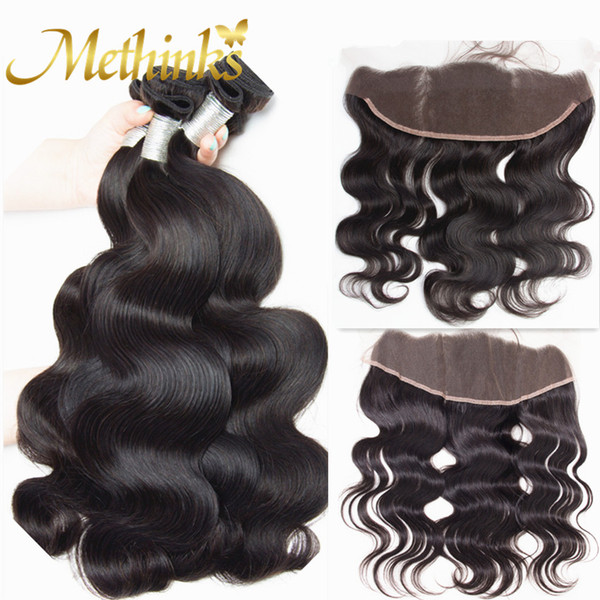 Methinks Hair Remy Human Hair Bundles With Closure Peruvian Hair 3 Bundles Body Wave With Closure Lace Frontal And Bundles Deals